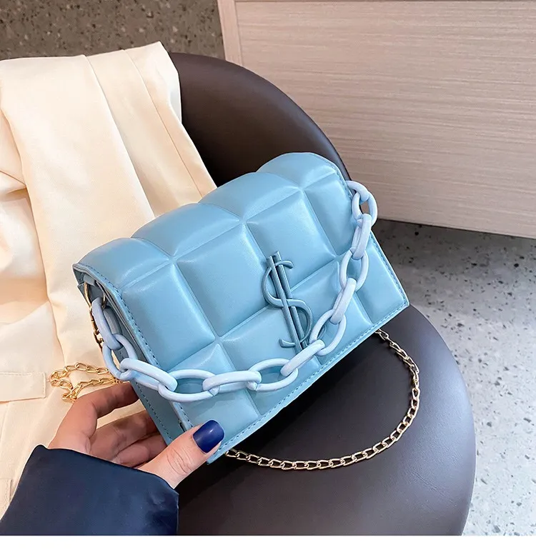 PB0001 Fashion Messenger Bag Single Shoulder Bags Mini Square Bags Chain Cross Body Handbag 14x18x6cm