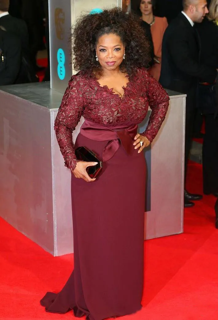 Burgundy long deals dress plus size