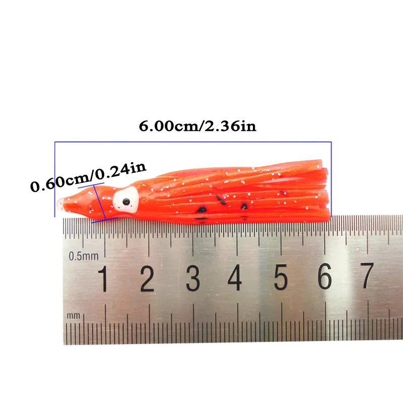 HERCHR 30pc Soft Luminous Octopus Traina Esche Di Acqua Salata - 3