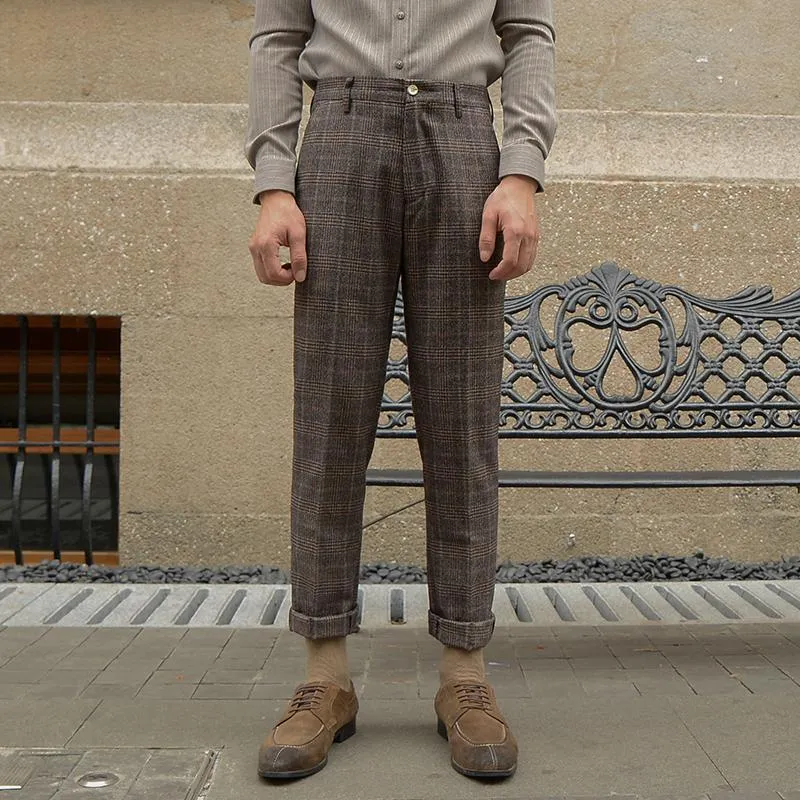 海外ファッション メンズスーツブレザーカジュアルエレガントな冬パンツ男性ポリエステルクラシックメンズストライプルーズ韓国風ブラウンヴェスドゥデモ服ab5 即納在庫品 Clientespace Com