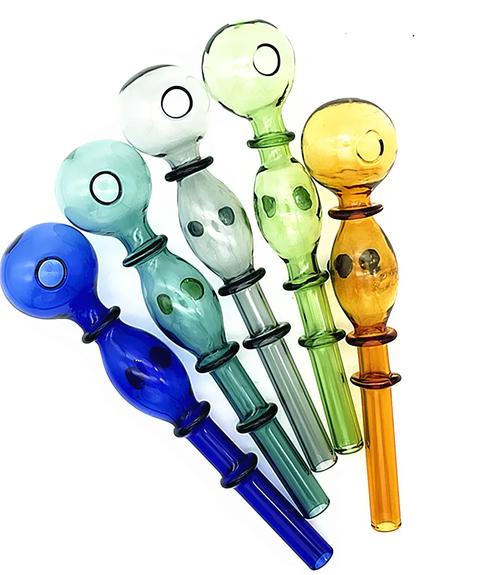 QBsomk Hookahs Hand Smoking Pipes glass oil burner pipe with Approx 14cm Colorful Thick Pyrex Heady material