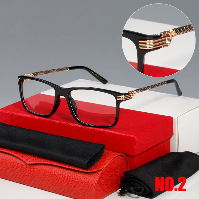 Novo design de moda óculos masculinos de temperamento de elite leve armação retangular completa lentes transparentes óculos masculinos