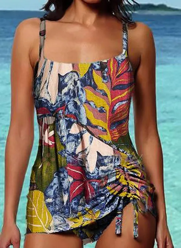 Floral Ruffle High Print Tankini Tankini Bikini 2022 Brazilian Plus ...