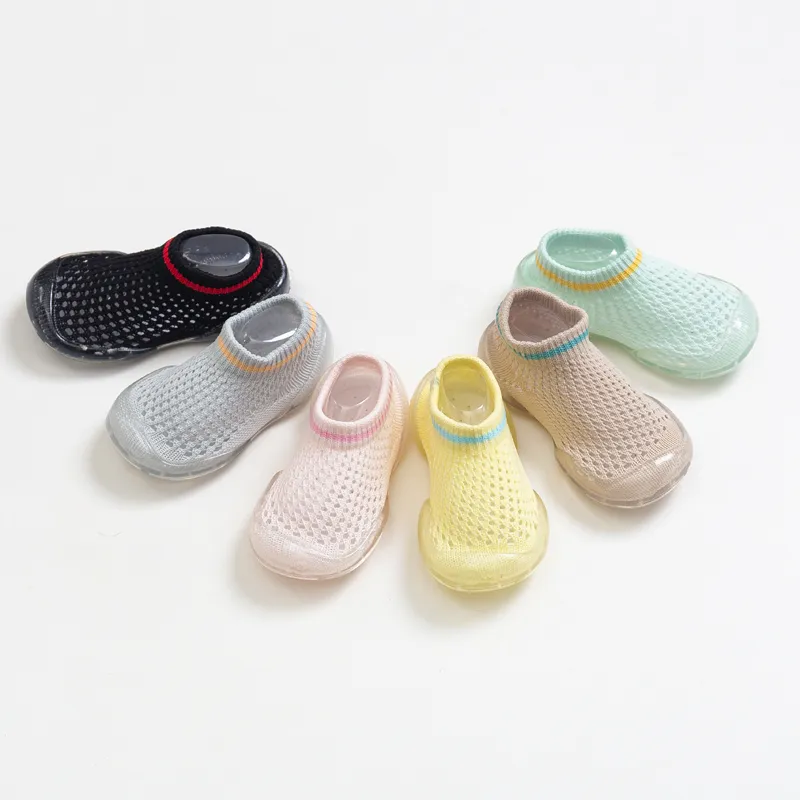 baby sock shoes for summer thin mesh non-slip short tube baby shoes cutout