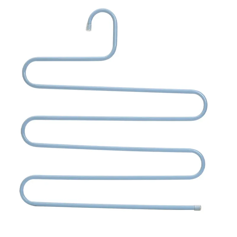 Wholesale Colorful S type Metal pants rack clothing hanger European style trousers storage clip A217224