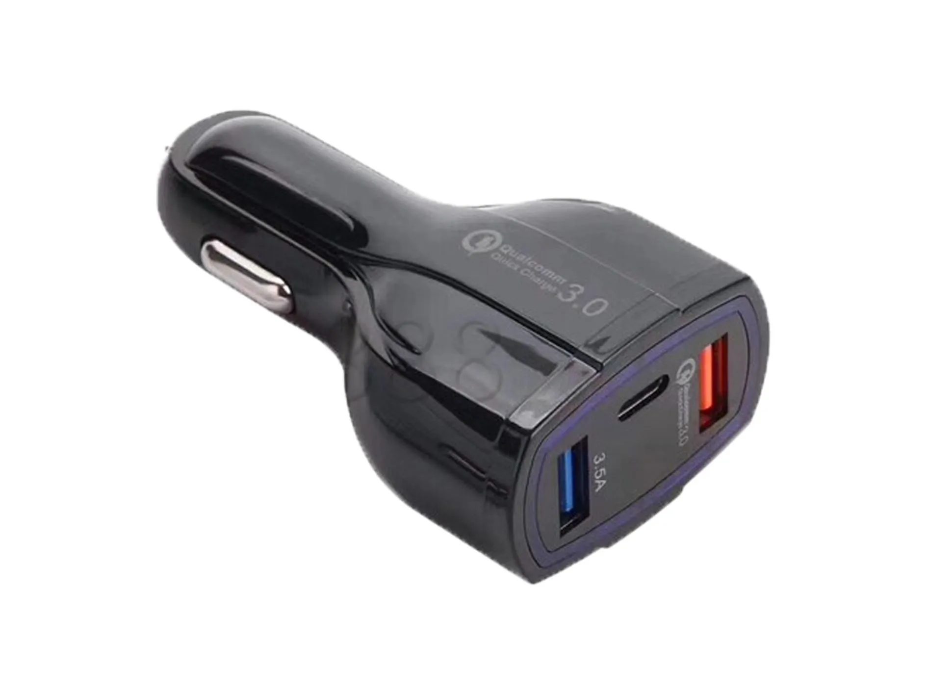35W 7A 3 포트 자동차 충전기 유형 C 및 USB 충전기 QC 3.0 Qualcomm 빠른 충전 3.0 휴대 전화 GPS 전원 은행을위한 기술