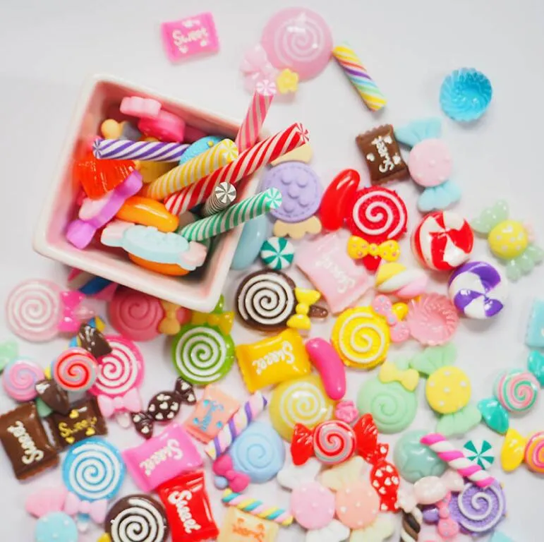 Żywica Lollipop Cukierki Błogosławieństwo Narzędzia Narzędzia Torba DIY Krem Telefon Komórkowy Powłoki Materiał Dziecięcy Akcesoria do włosów