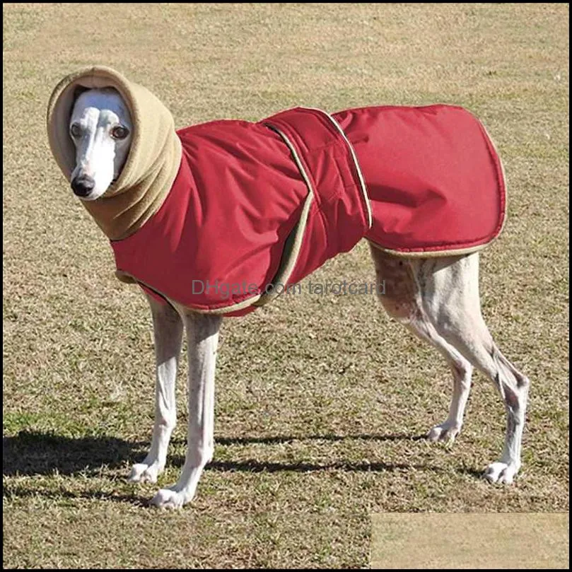 Super Warm Thick Dog Clothes Waterproof Dog Coat Jacket For Medium Large Dogs Greyhound Wolfhound Shepherd Clothing 220113
