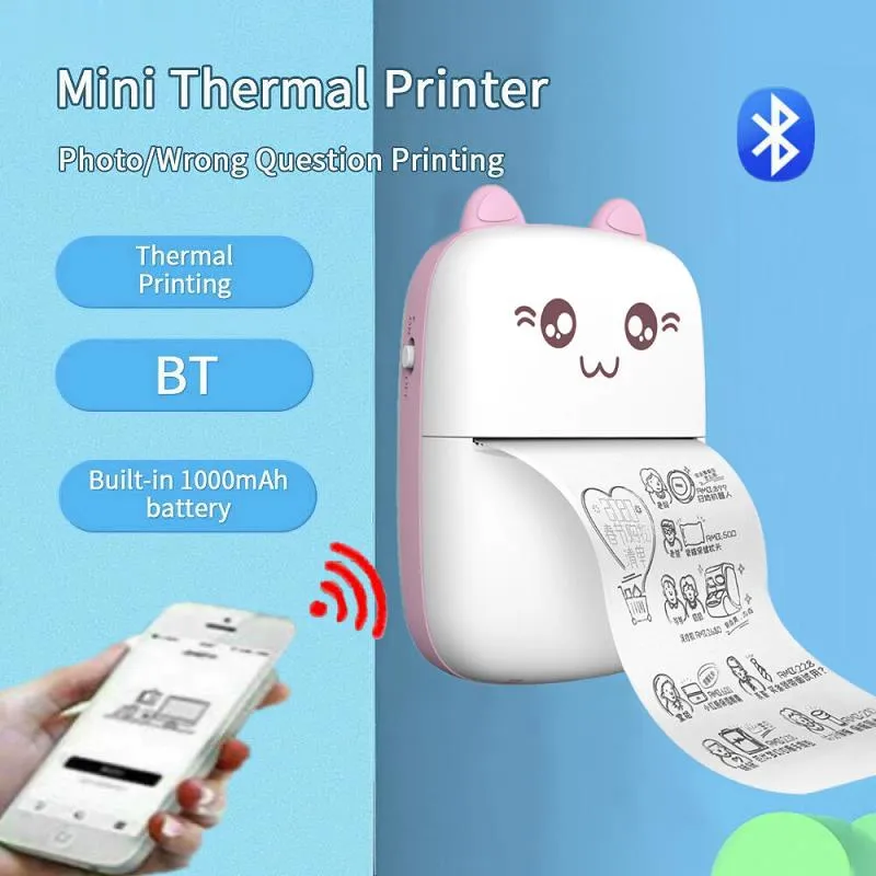 ポケットプリンターポータブルサーマル印刷機 Bluetooth ミニ写真画像プリンターラベルオフィスホーム学生間違った質問の答え