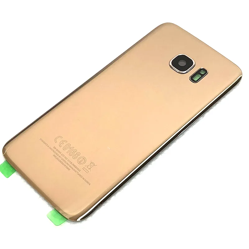 Bateria Back Glass Cover para Samsung Galaxy S7 Edge G930A G935A Caixas de telefone celular com lente de câmera e adesivo pré-educado