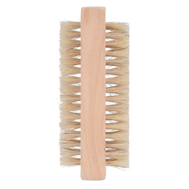 Natural Boar Bristle Brush Wooden Nail Brush Foot Clean Brush Body Massage Scrubber Make Up Tools LX4103