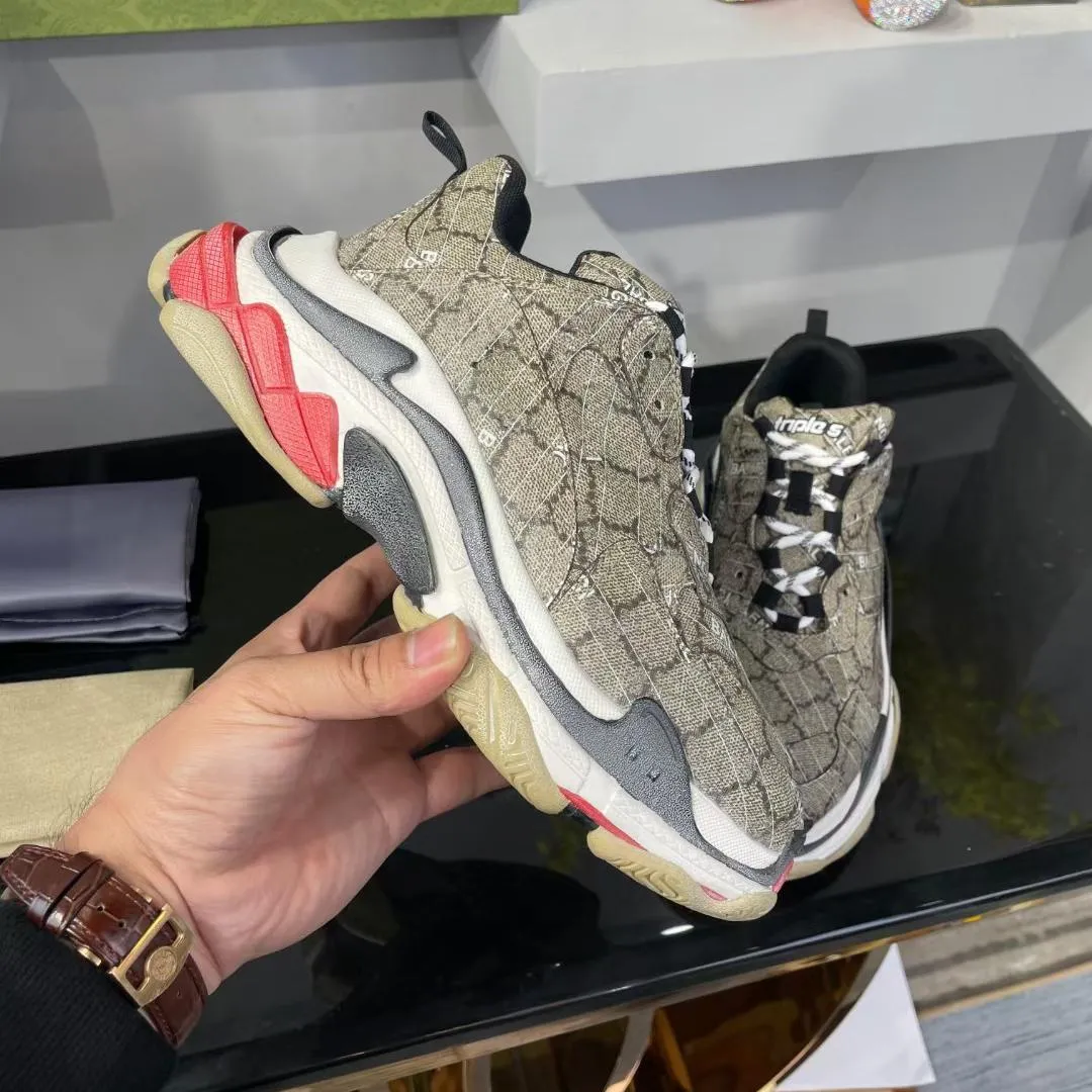 Triple S Sneakers Casual Shoes Platform Trainers Fashion Multicolor Letter Printing Old Dad Shoe With Box 2024 PU Leather Unisex From Kingremit03 89.77 DHgate.Com
