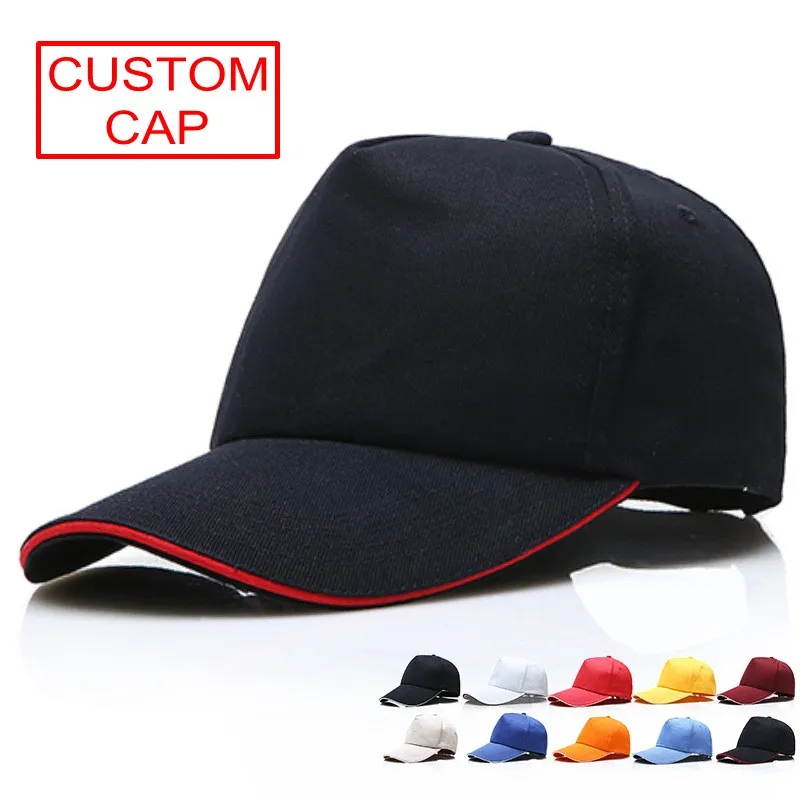 Custom Cotton Baseball Cap With Embroidered Logo 5 Panels, Adjustable
