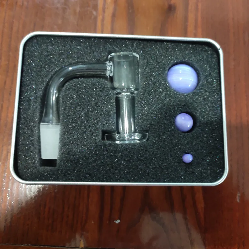 Курящая чаша Диажа 20 мм скретен 100% кварцевый гвоздь с красочными шариками с металлической коробкой упаковкой