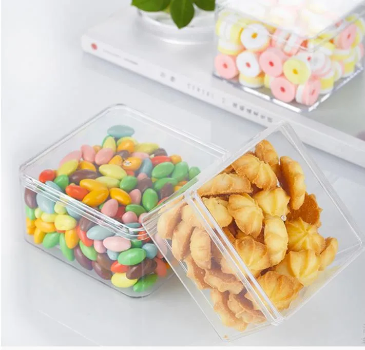 9.5*9.5*6.5cm Plastic Food Grade PS Clear Cake DIY  Box Biscuit Packing Candy Box Container SN3315