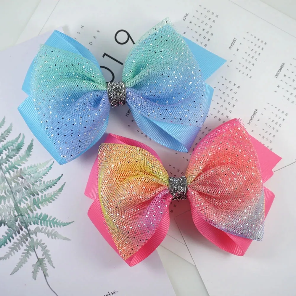 Hair 10pcs Glitter Knot Dools Princess Lace Hair Clips with Bling Dots Hairpins for Girls Fashion Kids Adder Assories