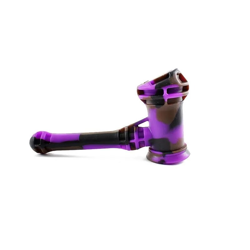 Wholesale silicone water pipe Amazing hammer Style Smoking 7 inches With 6 different colors tobacco