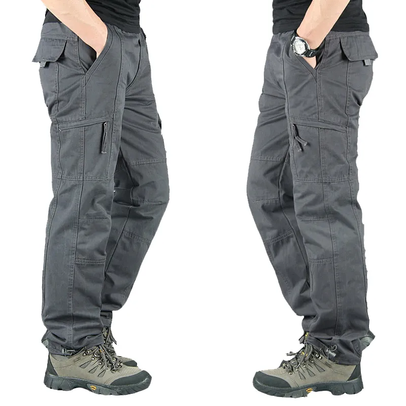 Homens Moda Militar Calças Longa Calças Quentes Cachoquim Calças Homens Pantalon Carga Homme Primavera Outono Tático Calças de Carga LJ201007