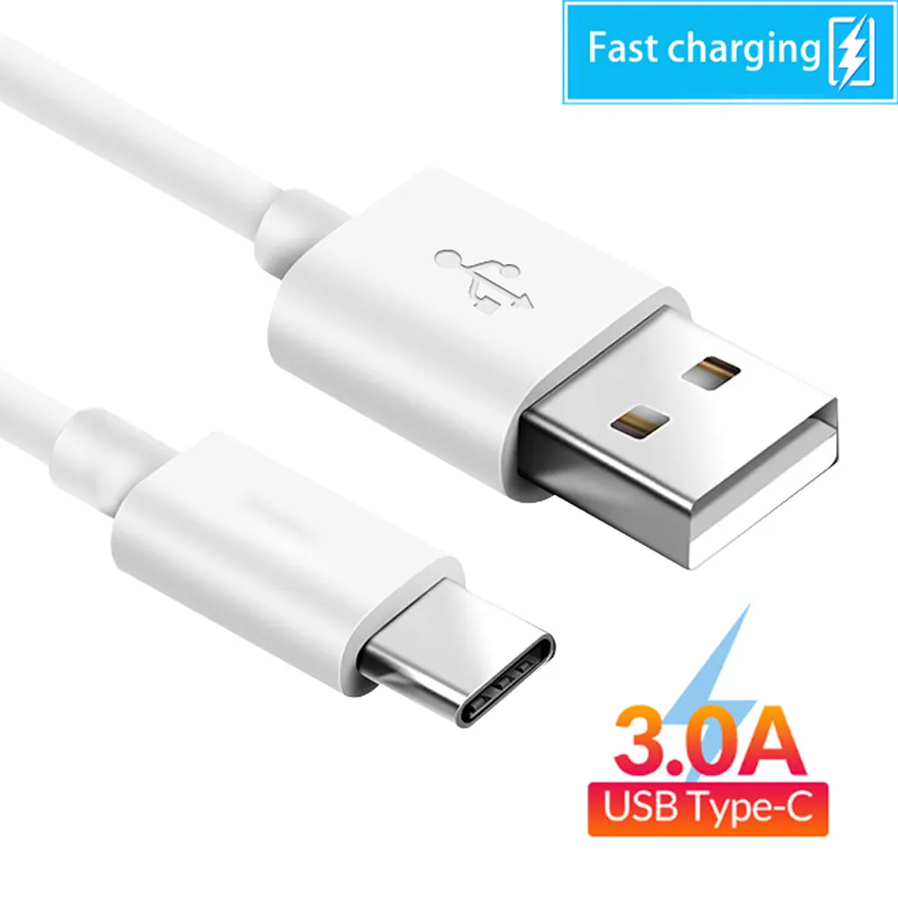 Höghastighet 3A USB-datakabel Micro USB-typ C Fast Laddkablar 1m 2m 3m för Universal Cellphones Charger Cable