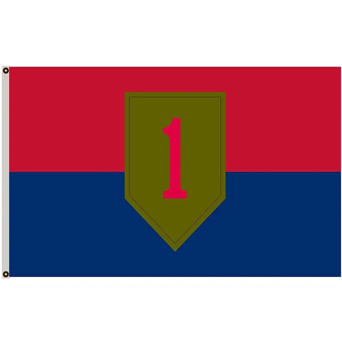 3 x 5 Fuß Flagge der 1. Infanteriedivision der US-Armee, individuelle 100D-Polyester-Druckflagge, Club-Festival