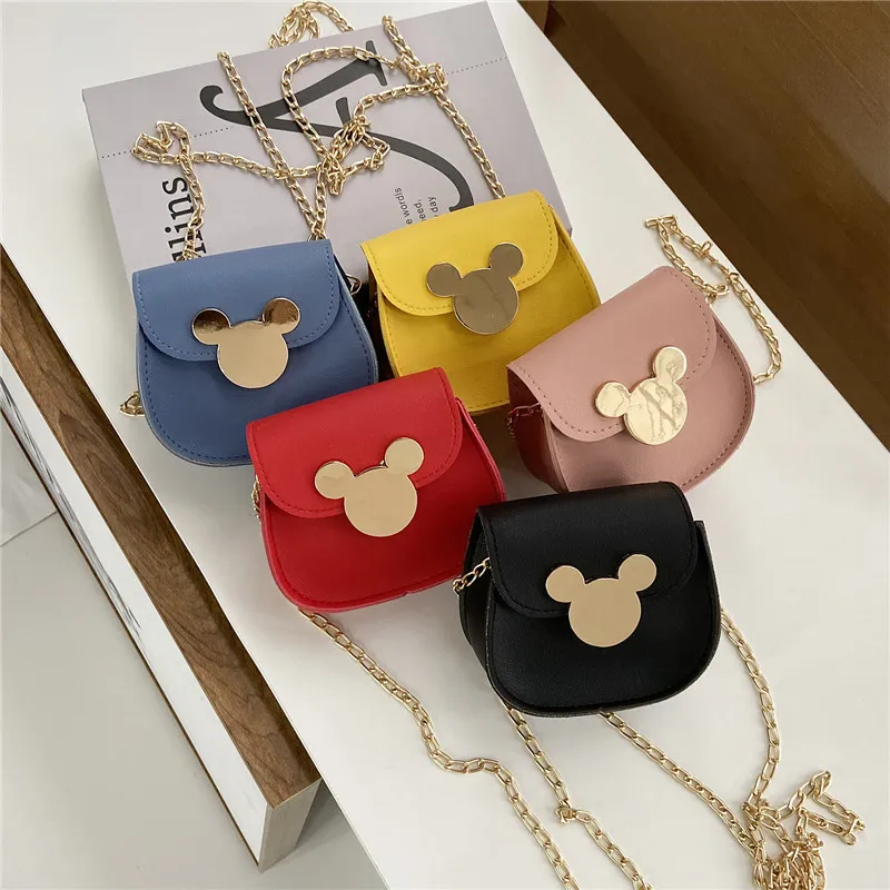 Cute PU Plain Color Little Girls Mini Purse Backpacks Princess Coin Bags Saddle Shape One-Shoulder Messenger Bag Children Gift