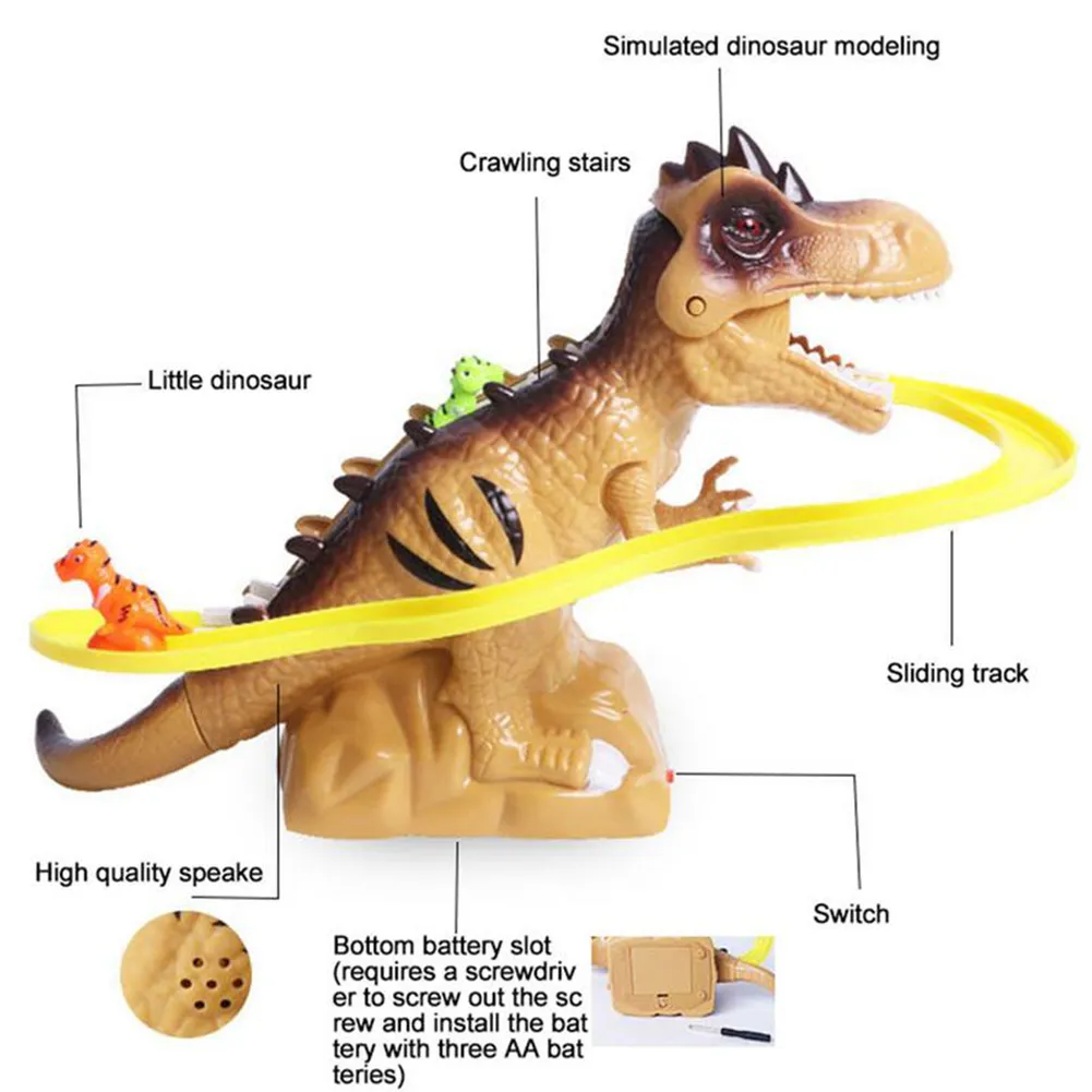 ☆ DHgate 계단 계단 공룡 전기 트랙 장난감, 2024 최신 재미 음악 지적 발달 아이들을위한 흥미로운 선물 | 신상품 바로 구매