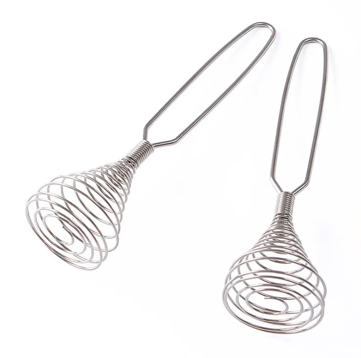 Egg Beater Spring Coil Wire Whisk Stainless Steel Blender Hand Kitchen Tools US 