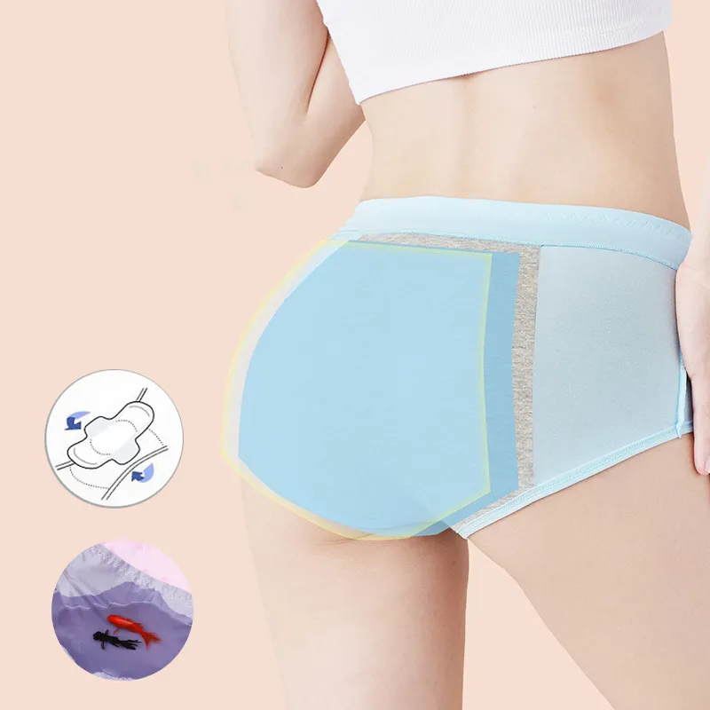5PCS Menstrual Underwear Women Leak Proof Panties Cotton Cotton