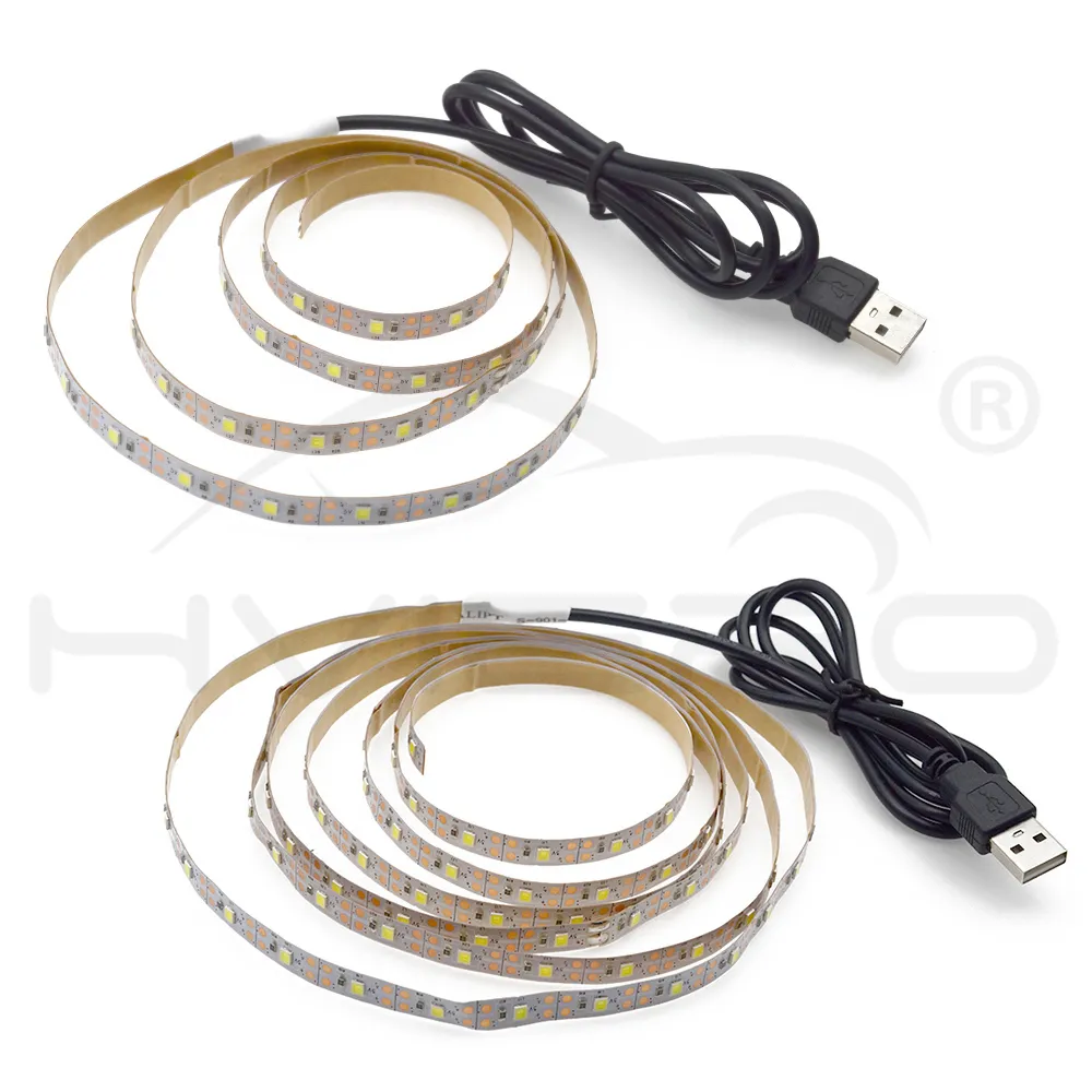 Hviero 5V 50CM 1M 2M  4M 5M USB Cable Power LED strip light lamp SMD 3528 Christmas desk Decor lamp tape For TV Background Lighting