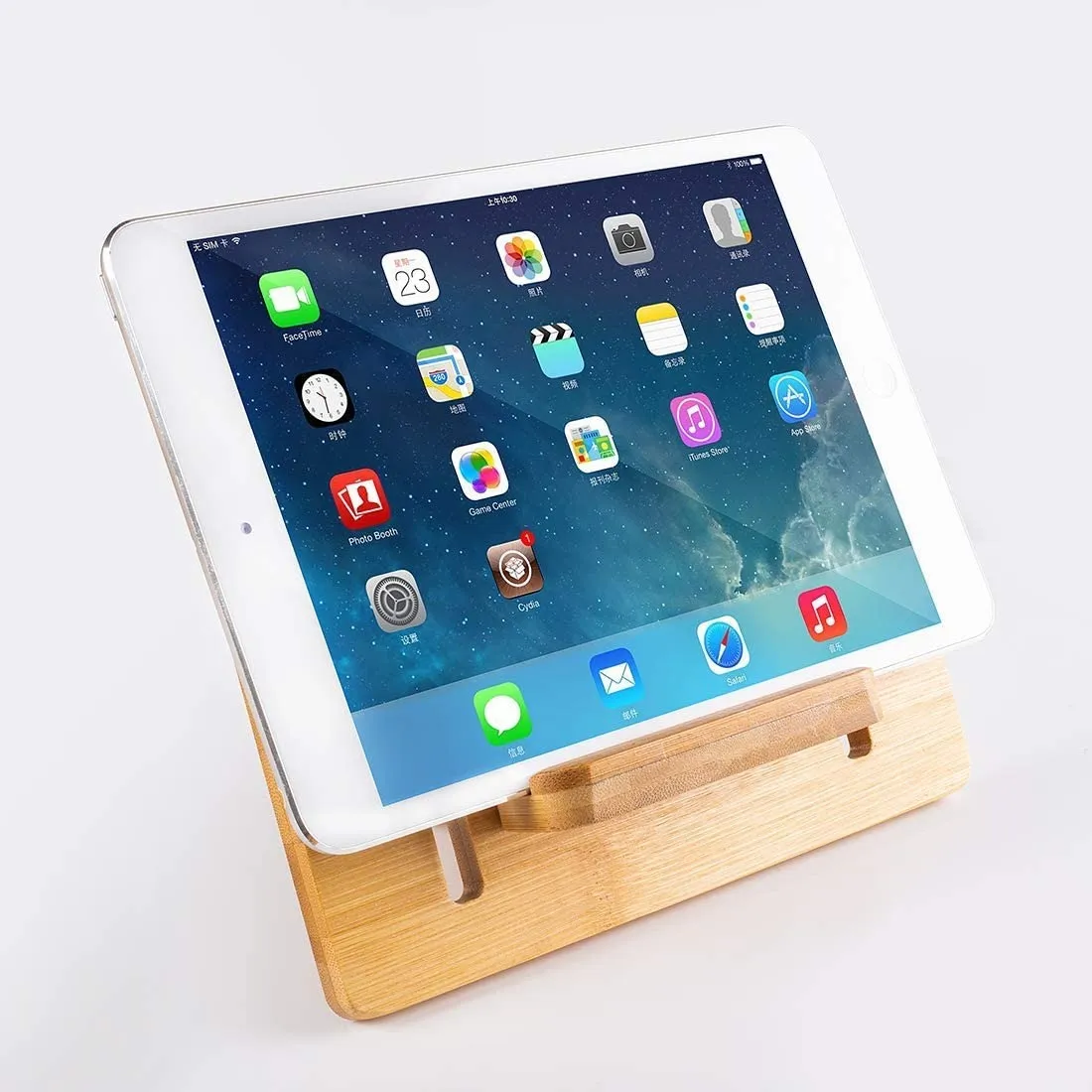 Supporto Cellulare Legno Naturale Supporto Per Cellulare In Legno Naturale - Dock Da Tavolo Universale Per Smartphone E Tablet, In Noce Chiaro/Scuro Stand Smartphone Da Tavolo