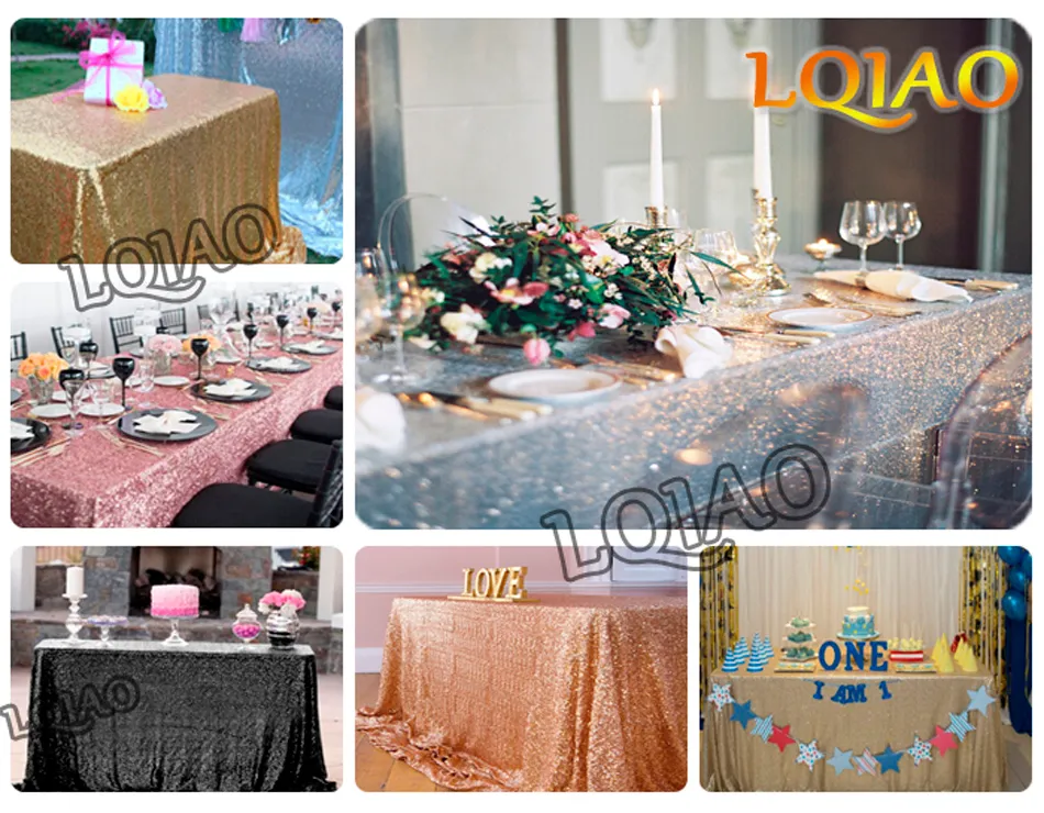 Rectangle Sequin Tablecloth-001