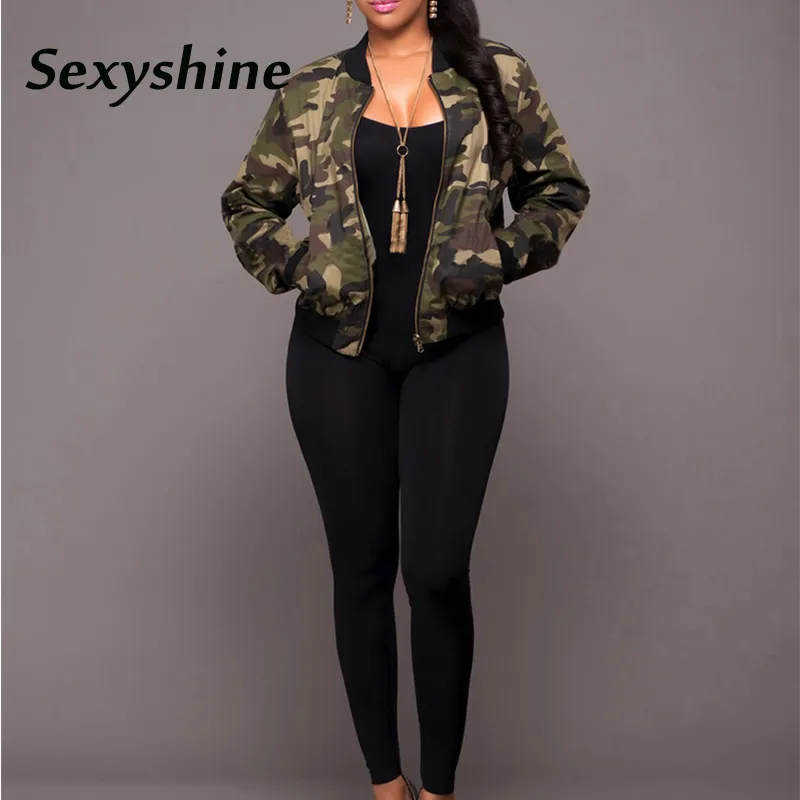 Vrouwen Herfst Casual Camouflage Print Zip Up Leger Militaire Camo