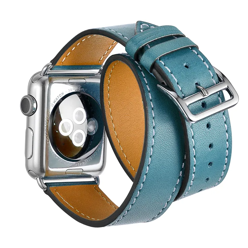 Äkta korn toppläder smart klockband för Apple iWatch Series 12345678 Watch Band for Men Women 38mm 40mm 42mm 44mm 45mm 49mm