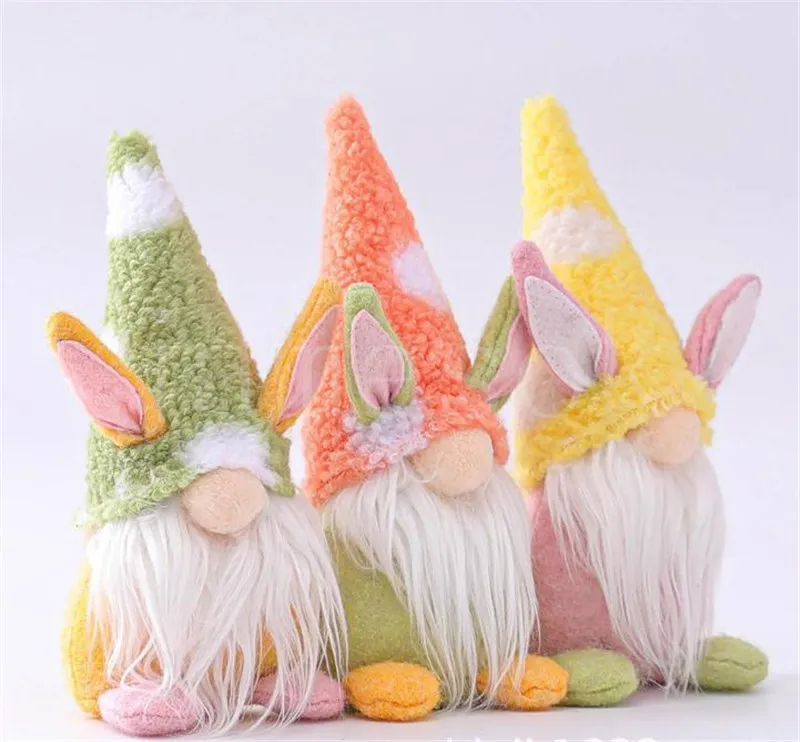 Gnomo coniglietto pasquale fatto a mano svedese Tomte coniglio giocattoli di peluche ornamenti per bambole casa vacanze decorazione per feste regalo di Pasqua per bambini db444