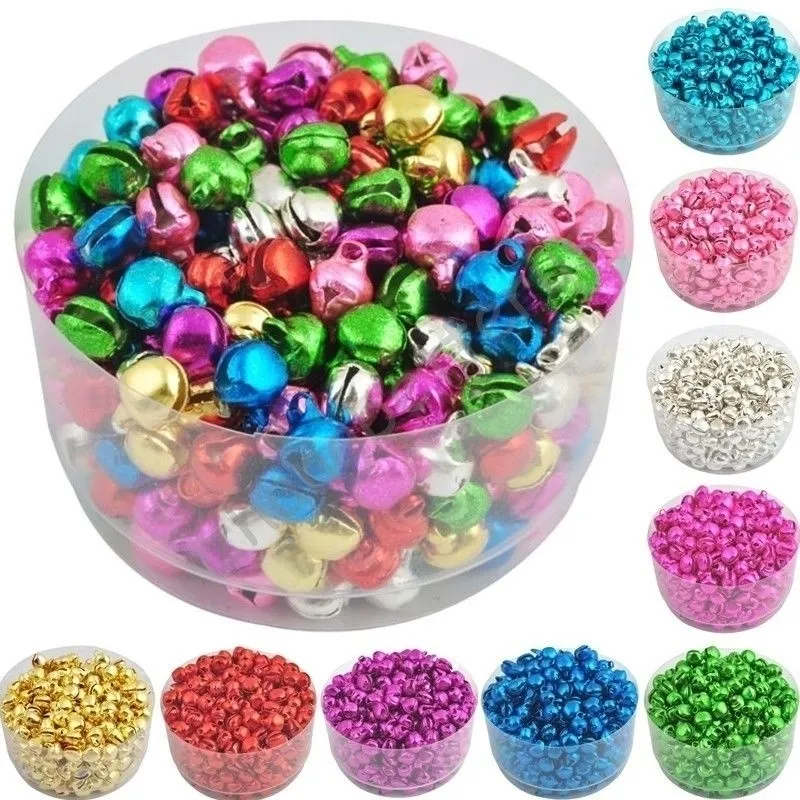 2000pcs Metal Jingle Bells Christmas Party Decor DIY Handmade Accessories Mix Color and Sizes 6mm-10mm,Aluminium Alloy 201127