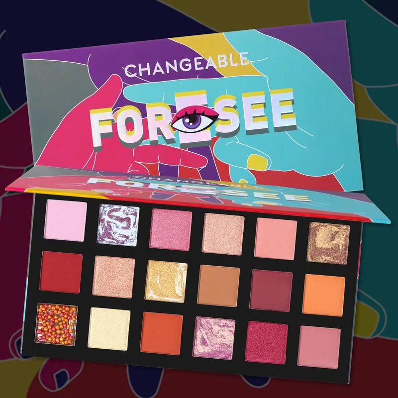 UCANBE Foresee 18 colores paleta de sombras de ojos brillo mate sombra de ojos pigmento metálico maquillaje desnudo crema de mármol perlas de bayas