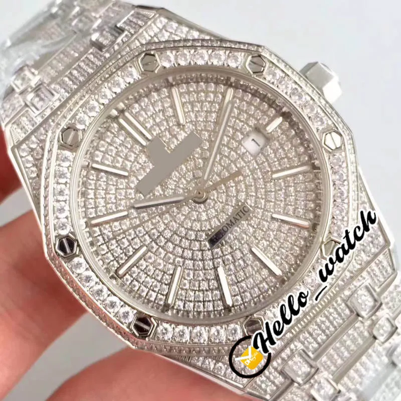 TRF 41mm 15452 15400 Gypsophila Diamond Diam Diamante CAL.3120 A3120 orologio da uomo automatico orologio da uomo 316L Bracciale in acciaio full diamante Ciao_Watch Top versione