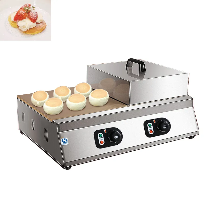 Commercial de haute qualité 220 V moelleux japonais soufflé crêpe meringue machine fabricant souffle machine, soufflé crêpe plaque de fer