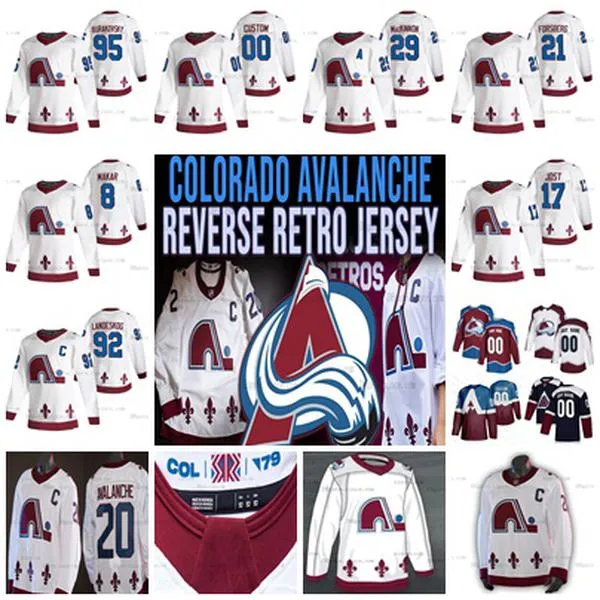 29 Nathan Mackinnon Colorado Avalanche 2020-21 Restarro Hockey Jersey Cale Makar Tyson Jost 가브리엘 Landeskog Mikko Rantanen Ian Cole