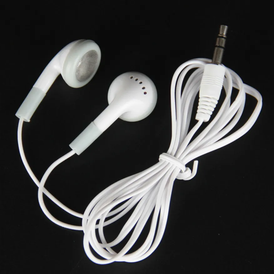 Biały 3.5mm Niski Koszt Earbuds Jednorazowe Słuchawki Słuchawki Do Muzeum Biblioteka Szkoła Szkoła Airplane Bus Train Hotel Hospital