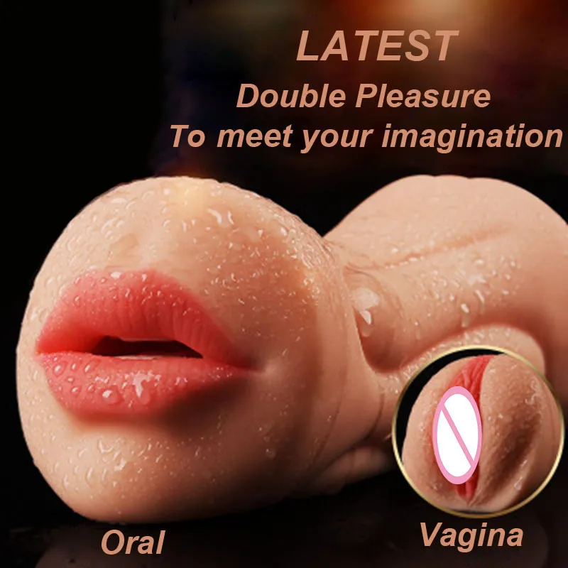 Realistische vagina echte kut en mond orale siliconen mannelijke masturbator kunstmatige sextoy diep keel pocket pussy seksspeeltjes voor mannen y201118