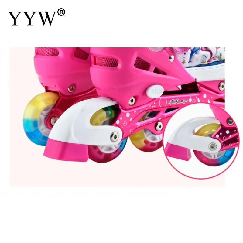 Patines en línea para mujer, patín en línea, para niños, ajustable, 4  ruedas, patines para niños, rosa rojo recto, rosa rojo doble fila-S