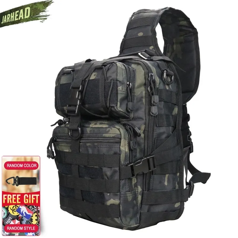 Military Tactical Assault Pack Sling Backpack 900D Army Molle Waterproof EDC Rucksack Bag for Outdoor Hiking Camping Hunting 20L 211224