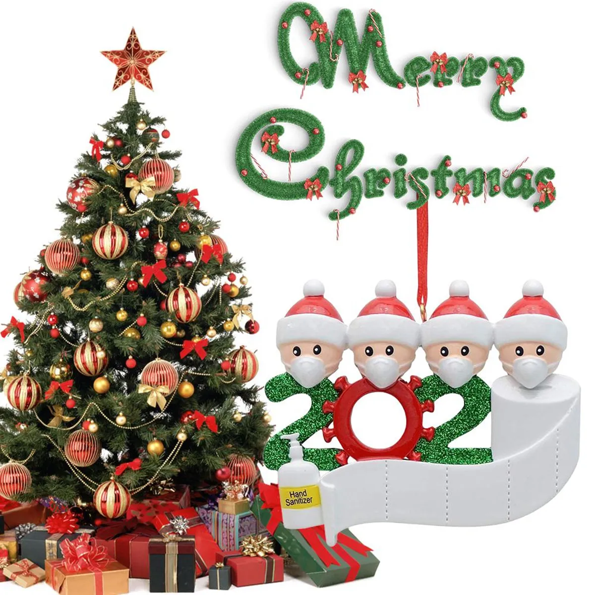 12 Saat Gemi Reçine Karantina Noel Süslemeleri Ev DIY için Kişiselleştirilmiş Noel Ağacı Asılı Süsleme Ile Kalem Parti Suppies Hediye