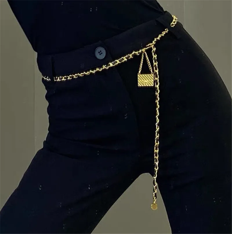 Women Gold Chain Belt Vintage Fashion Link Waistband Narrow Buckle Belts 2024