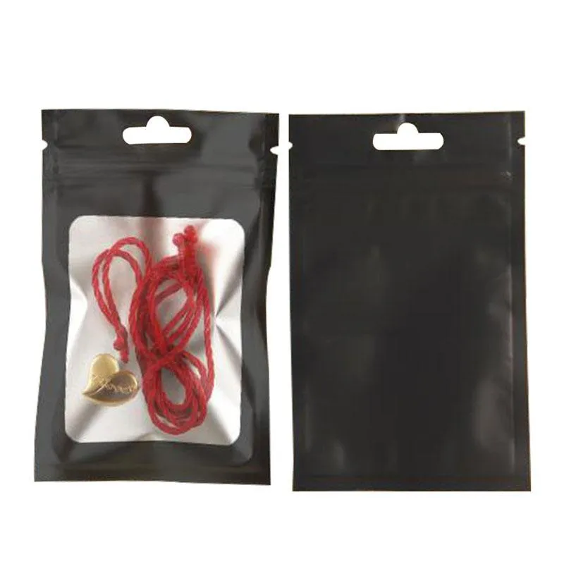 Cheiro à prova de inodorável mylar resealable bolsa bolsa de bolsa com janela clara fosco alimento preto segura dropshipping