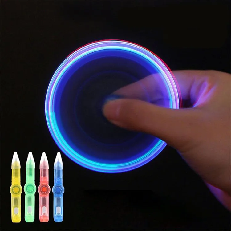 Interessant speelgoed Vingertop Roterende spinner Gyro Pen Led Lichtgevende Pen Kantoor ADHD EDC Anti Stress kinetische bureau speelgoed