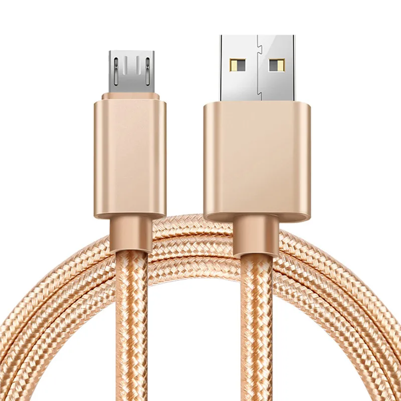 Cables de teléfono 2.4A Fuera de metal ininterrumpida Tipo C USB/Micro Cable Lead de cargador para Samsung S10Plus S9 S8 S7 Edroid 1M3FT/2M6FT/3M 10FT