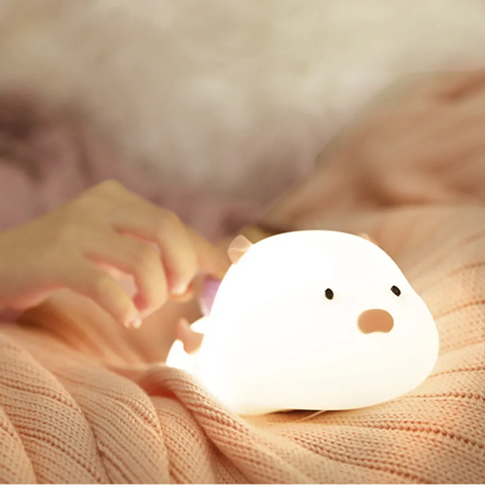 Cute Pig 7 Kolor Kolor LED Night Light Light USB Rechargeable Home Decoration Creative Children Gifts