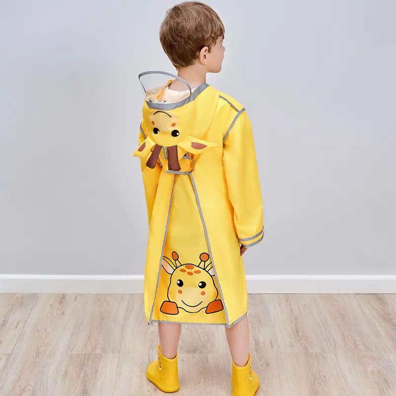 Mantellina Pioggia Bambino Impermeabile In Eva | Poncho Con Cappuccio Riutilizzabile Per Trekking E Giochi All'Aperto